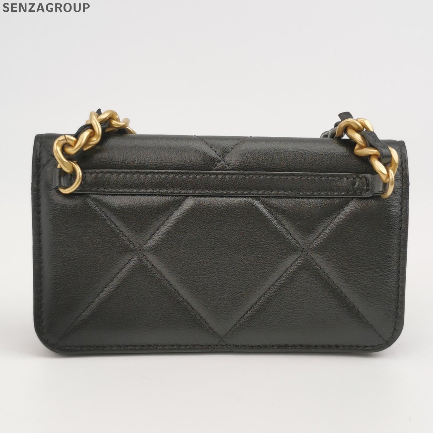 Chanel 19 WOC Lambskin Black Gold Quilted Chain Shoulder Bag Classic