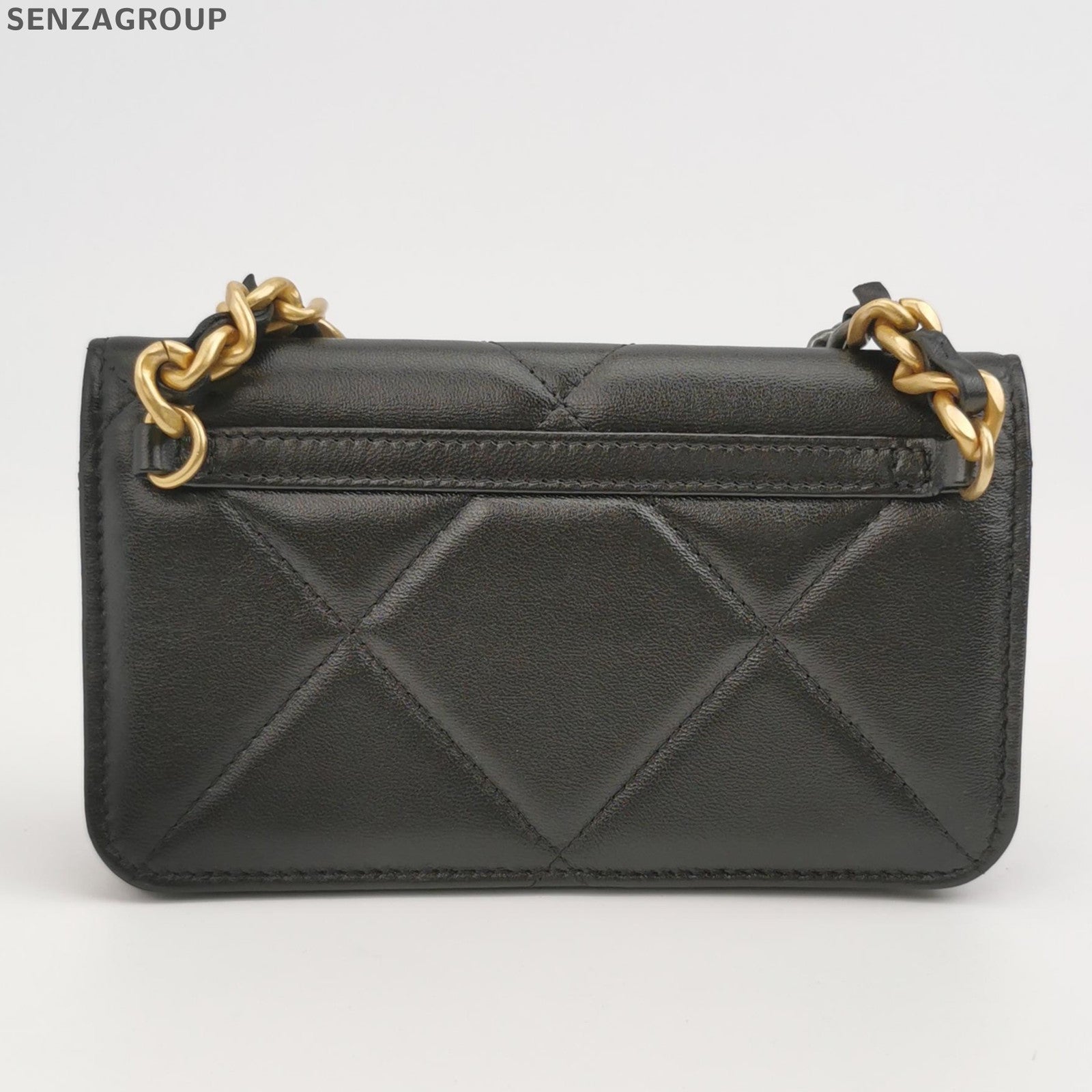 Chanel 19 WOC Lambskin Black Gold Quilted Chain Shoulder Bag Classic