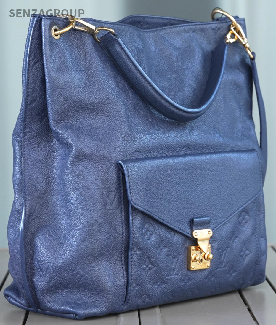 Louis Vuitton Monogram Empreinte Hobo Blue Top Handle 2WAY Shoulder bag
