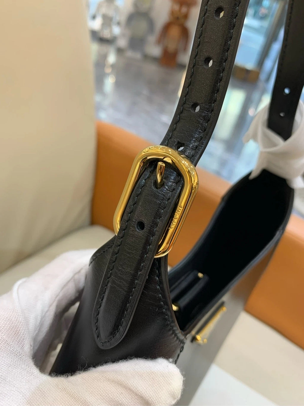 Prada Cleo Shiny Leather Dumpling Shoulder Bag For Women