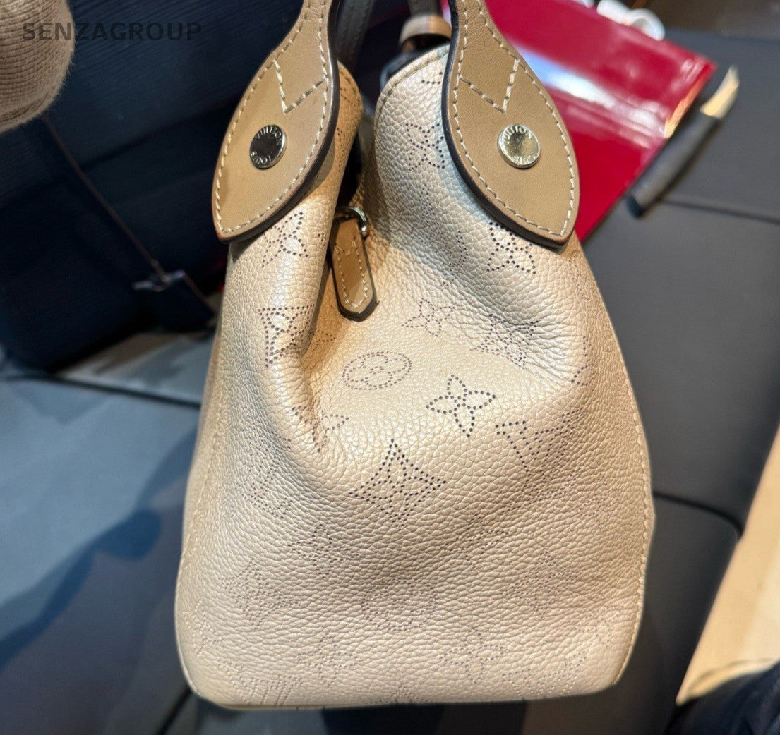 Louis Vuitton Hina Monogram Top Handle Bag Crossbody Beige Silver Women Classic