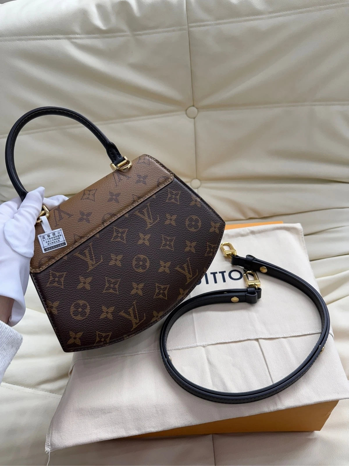 Louis Vuitton Monogram Canvas Top Handle Shoulder Bag For Women