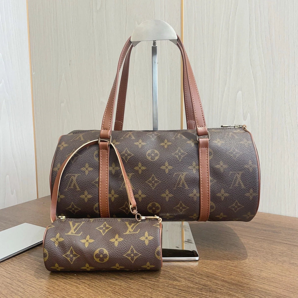 Louis Vuitton Papillon30 Pouch Monogram Canvas 2-Way Handbag Shoulder Bag