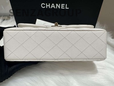 Chanel Classic Flap Small Quilted Bag Silver Chain Shoulder Crossbody