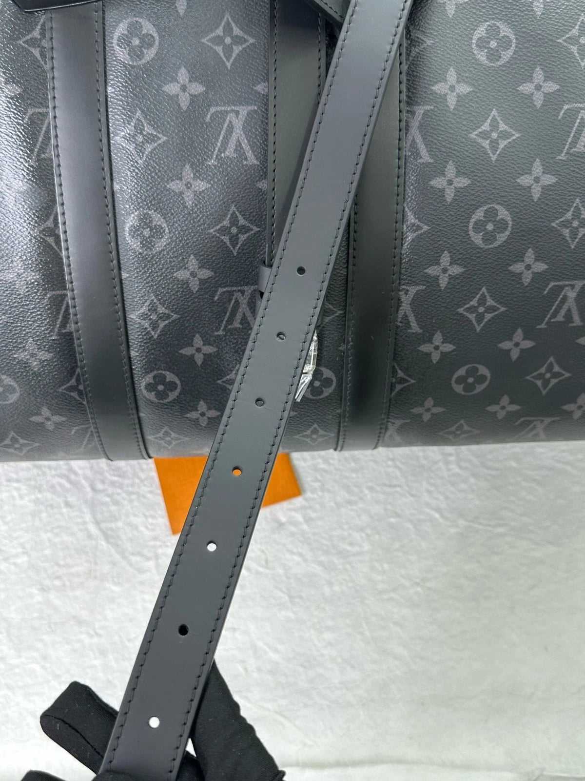 Louis Vuitton Black Canvas Keepall55 Travel Bag For Women