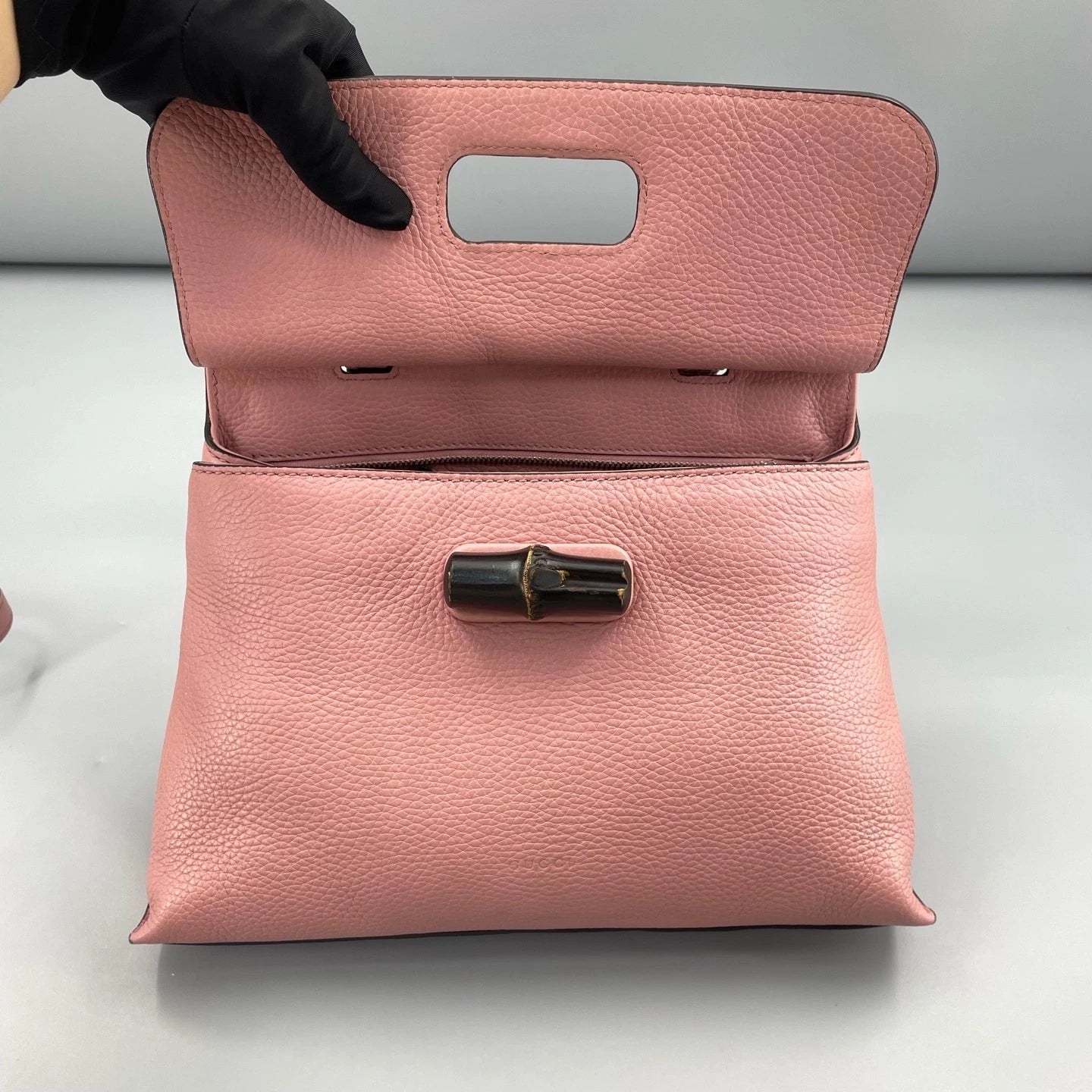 Gucci Leather Bamboo Buckle Handbag For Women