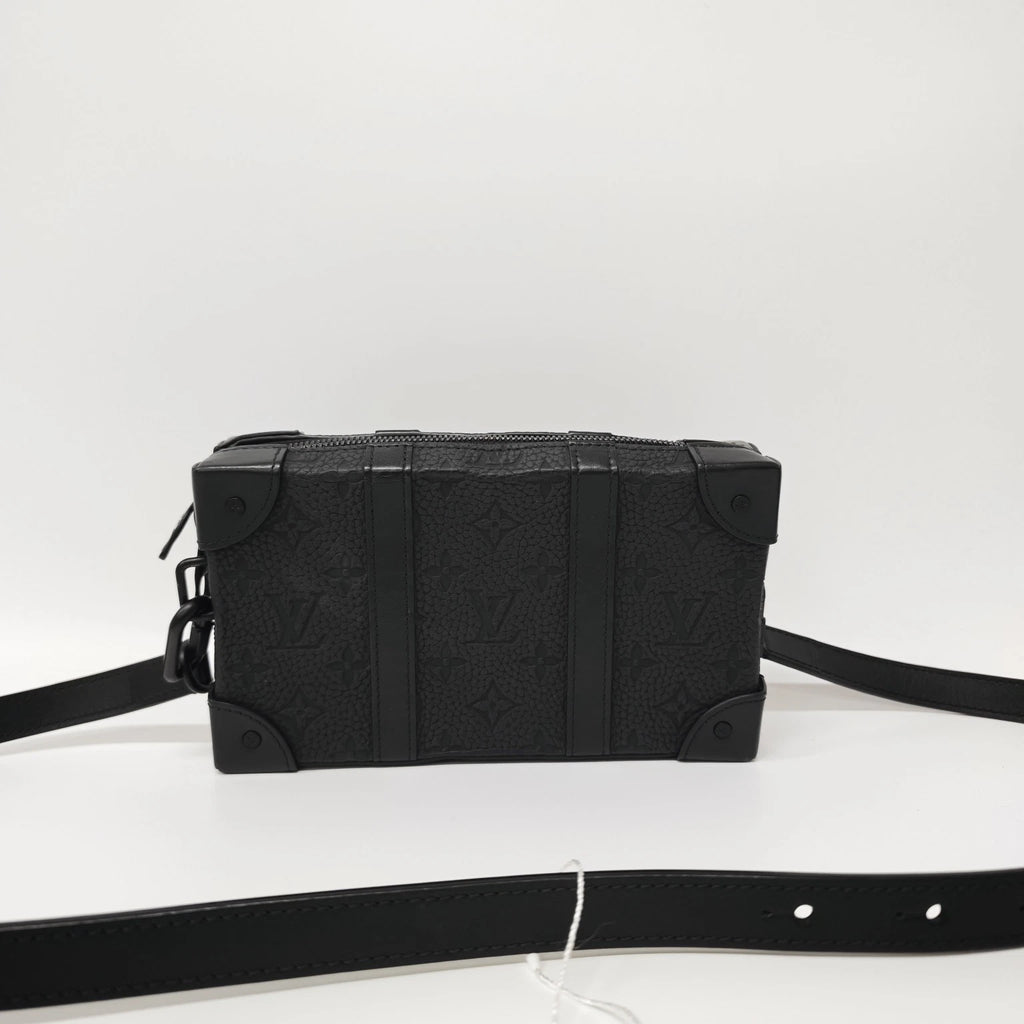 Authentic Louis Vuitton Printed Leather Black Soft Trunk Bag For Women