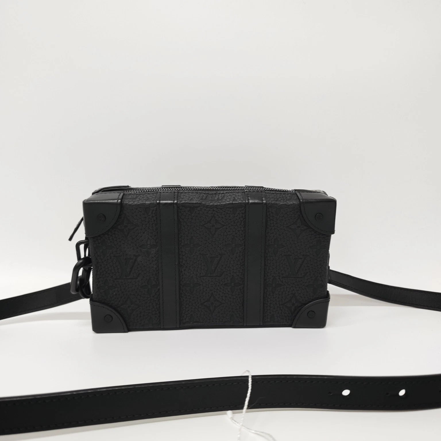 Authentic Louis Vuitton Printed Leather Black Soft Trunk Bag For Women
