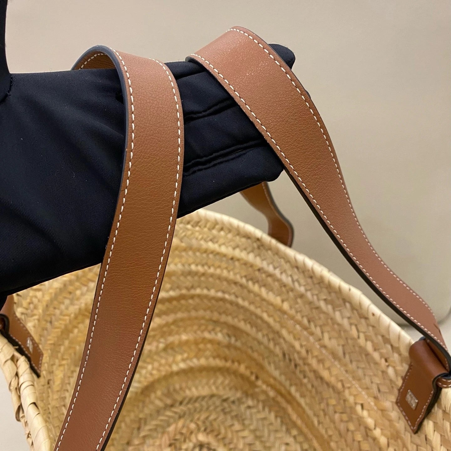Loewe Medium Woven Straw Tote Shoulder Bag For Women