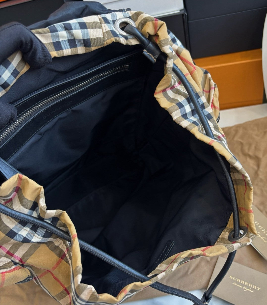 Burberry Classic Check Canvas Backpack Shoulder Bag Multicolor Unisex Adluts