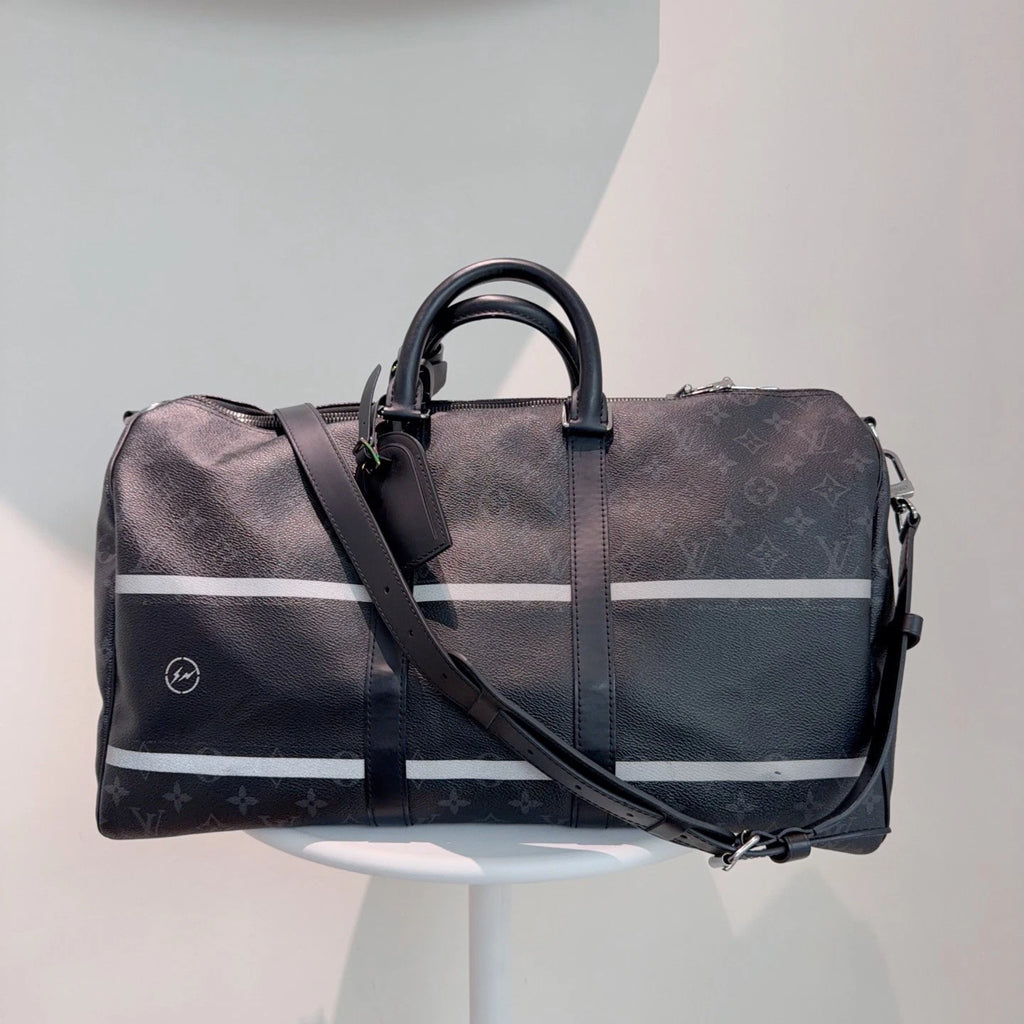 Louis Vuitton Keepall Black Shoulder Bag Excellent