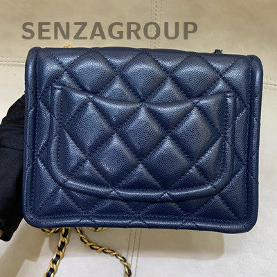 Chanel Navy Blue Quilted Chain Shoulder Bag Classic Women's Bag