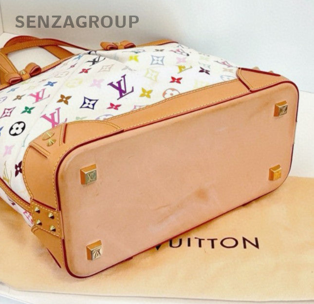 Louis Vuitton White Multicolor PM Monogram Handle Bag Shoulder Bag Women Classic