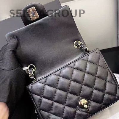 Chanel Classic Flap Black Gold Quilted Chain Shoulder Bag