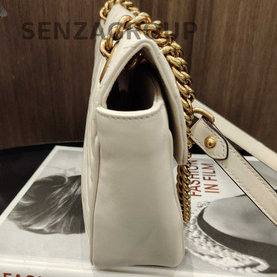 Gucci Marmont 26 White Gold Chain Shoulder Crossbody Bag Classic Women