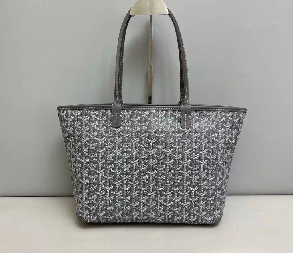 Goyard Monogram Tote Shooping Bag Shoulder Bag Gray Women Fashion