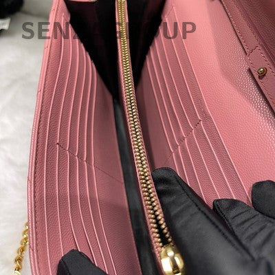 Saint Laurent Medium Envelope WOC Pink Gold Chain Crossbody Bag