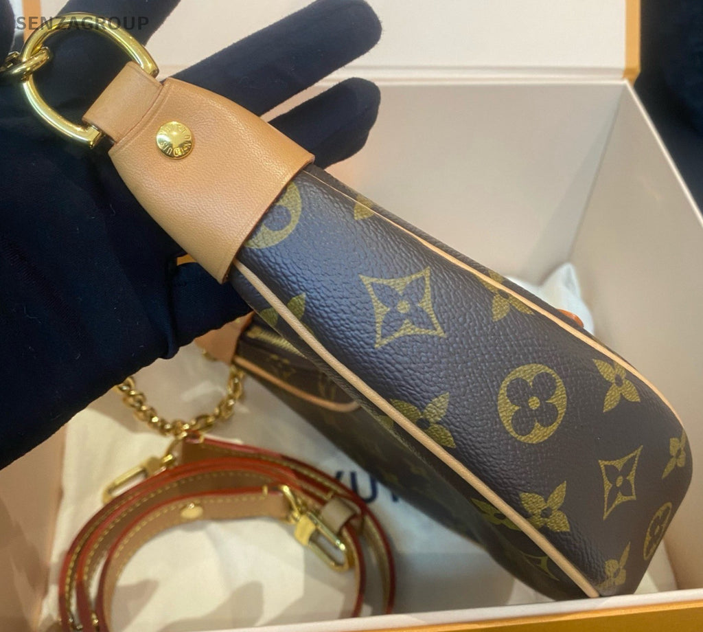 Louis Vuitton Loop Monogram Chain Shoulder Bag Brown Gold Women Classic