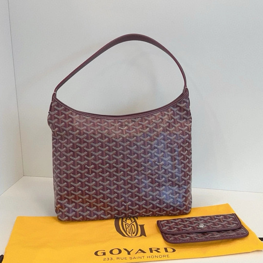 Goyard Boheme Hobo Shoulder Bag Red Silver Used Women Classic