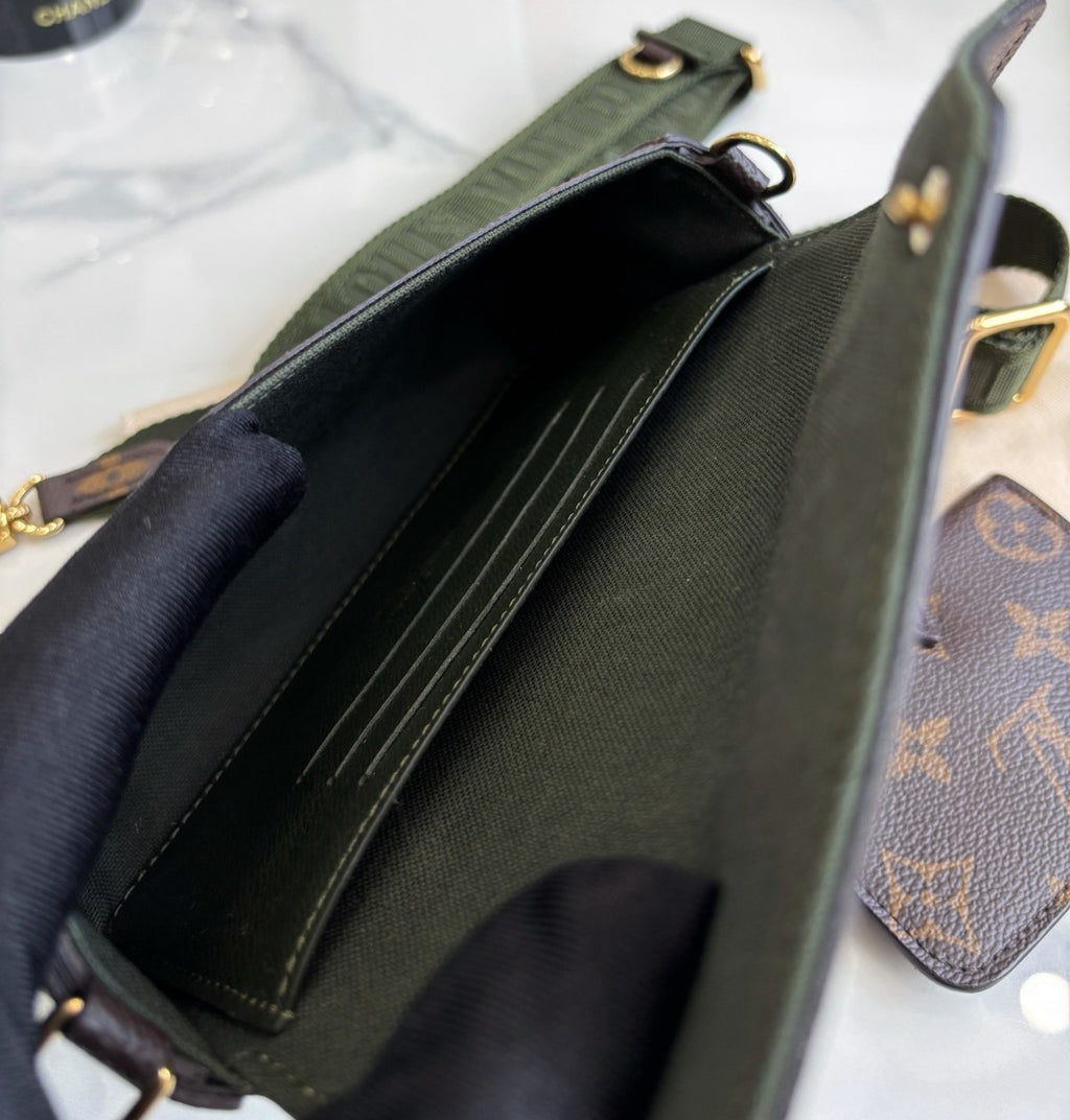 Louis Vuitton Monogram Shoulder Crossbody Bag Brown Women Almost Brand New