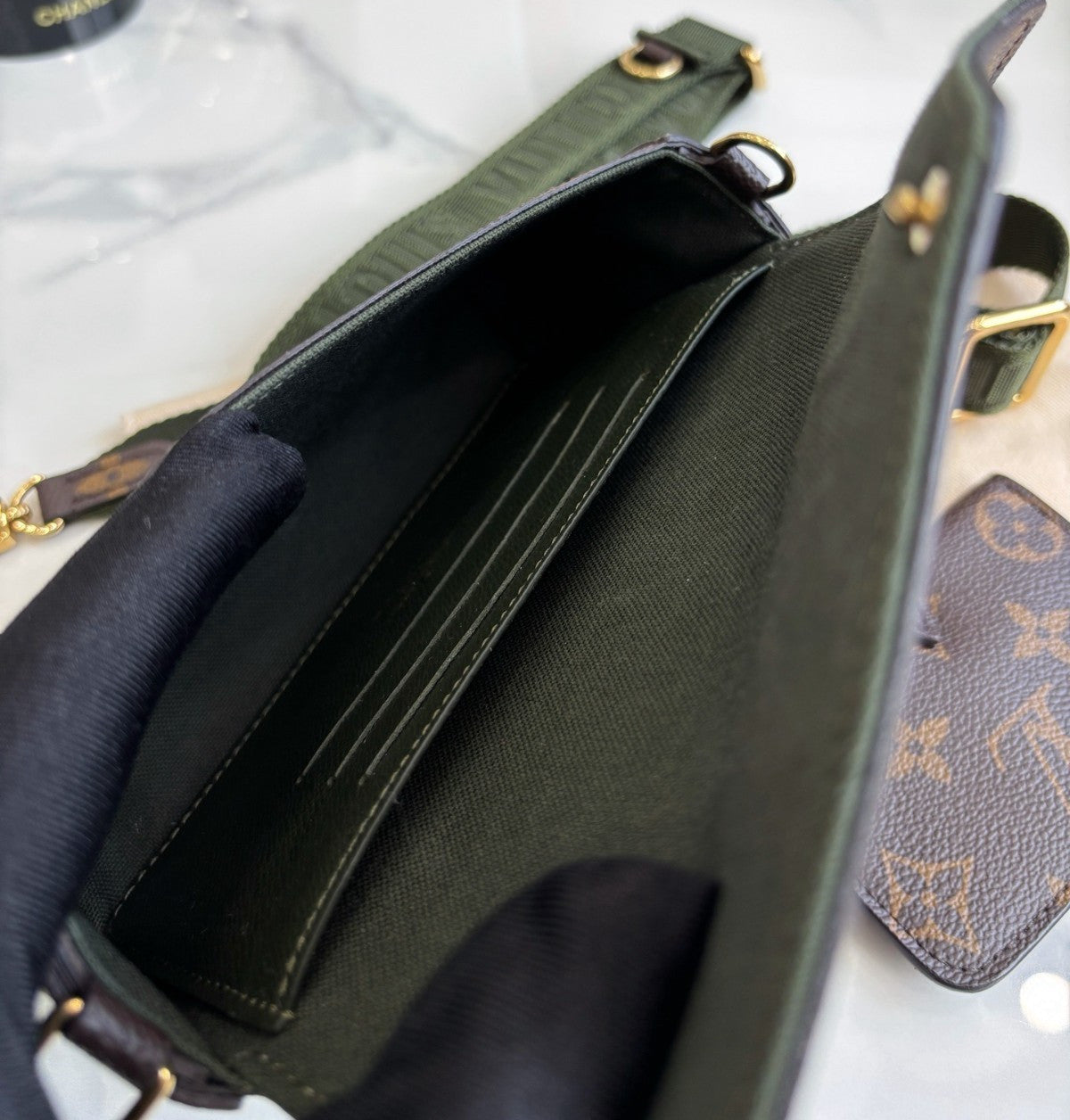 Louis Vuitton Monogram Shoulder Crossbody Bag Brown Women Almost Brand New