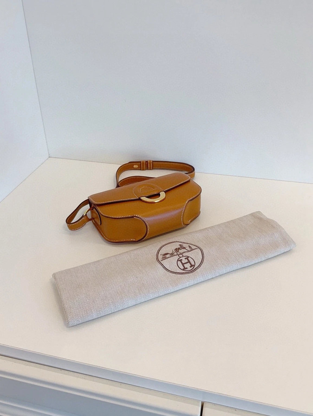 Hermes Cherche Midi18 Mini Brown Gold Shoulder Bag For Women