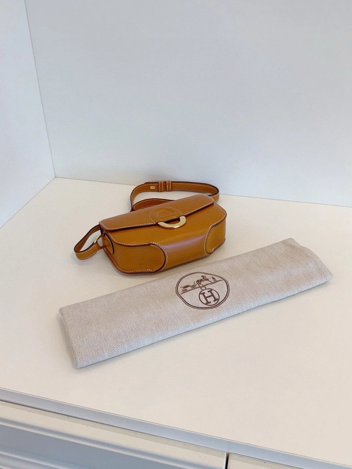 Hermes Cherche Midi18 Mini Brown Gold Shoulder Bag For Women