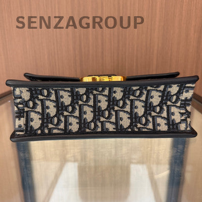 Dior Montaigne 30 Small Monogram Chain Shoulder Crossbody Bag Black Gold