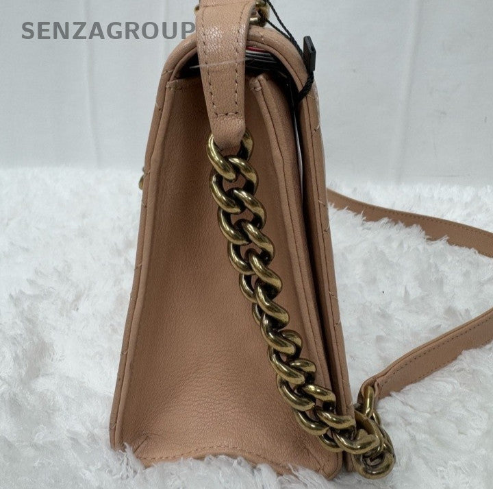 Chanel 2.55 Chain Diamond Top Handle Bag Crossbody Pink Gold Women Classic
