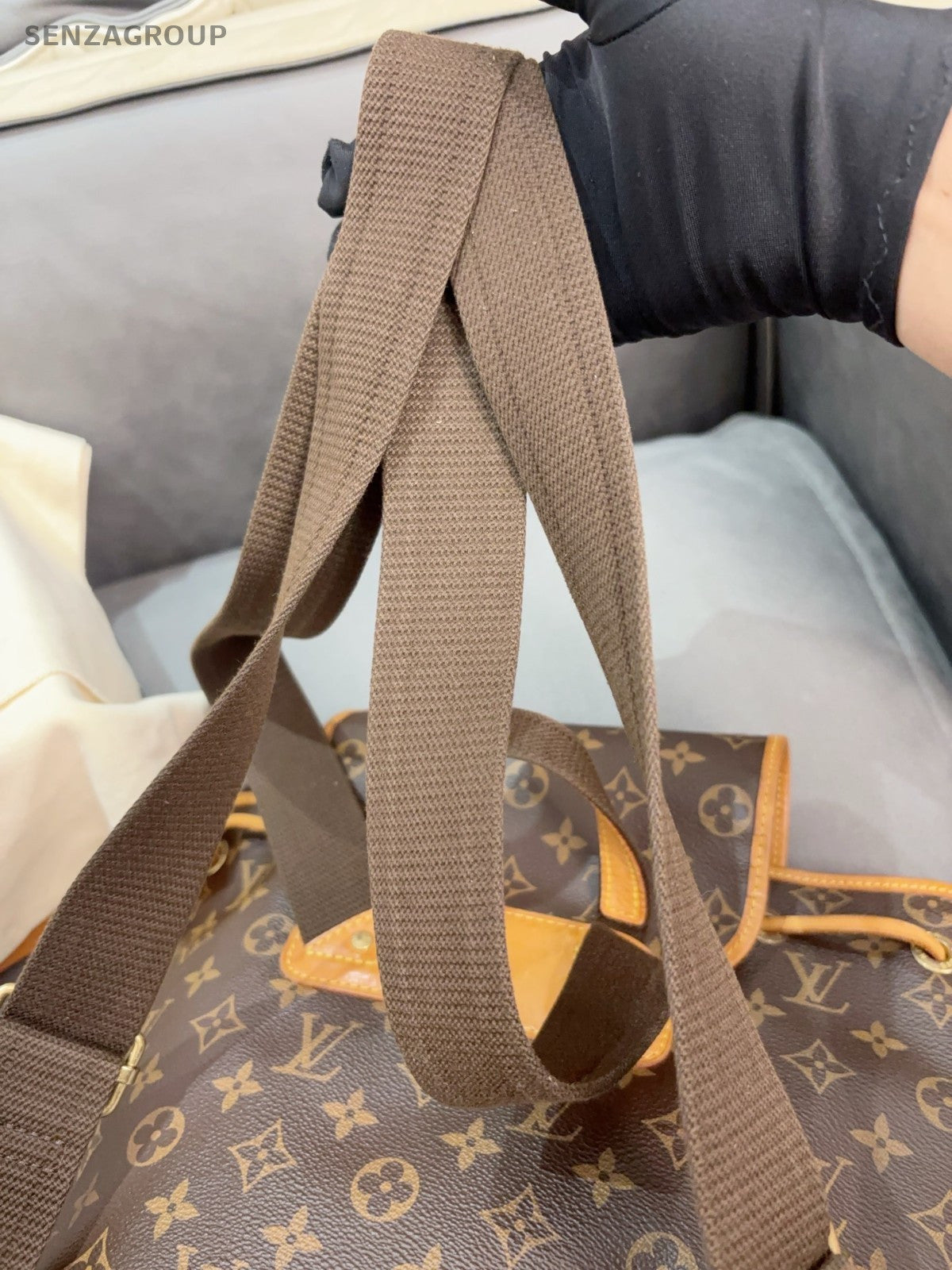 Louis Vuitton Bosphore Monogram Backpack Brown Gold Unisex Adults Classic