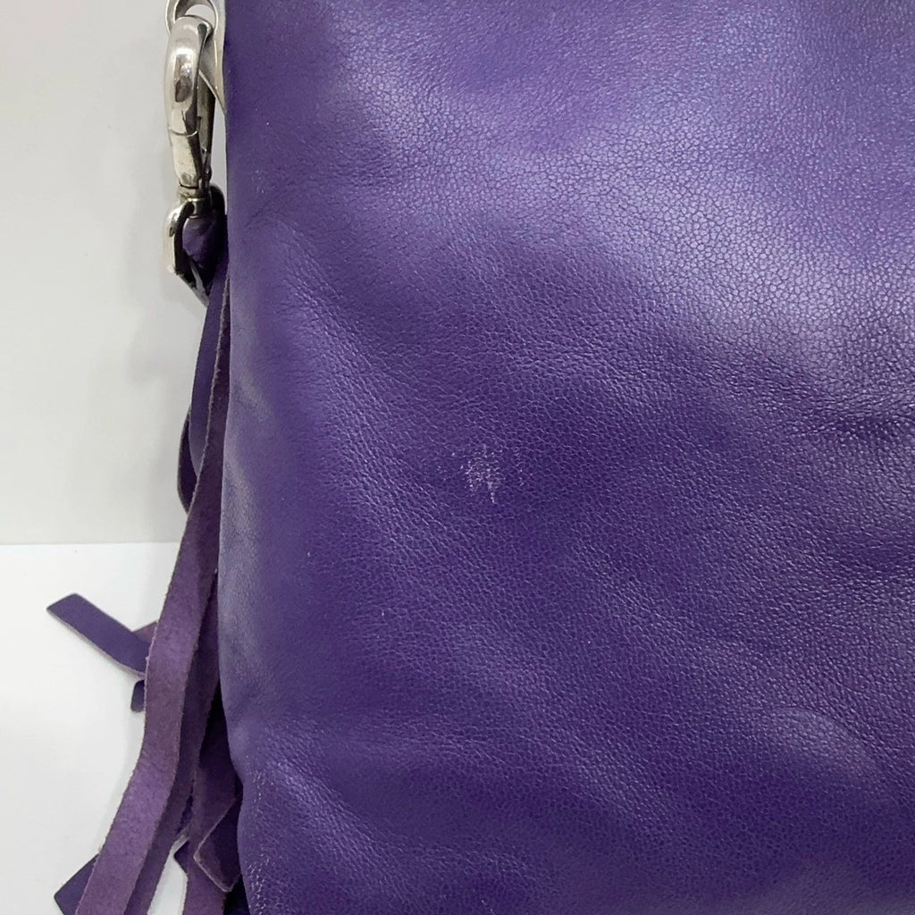 PRADA Purple Fringe Double Buckle Shoulder Crossbody Bag For Women