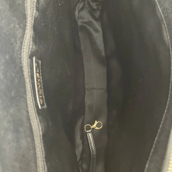 CHANEL GST Medium Black Gold Leather Tote Bag For Women