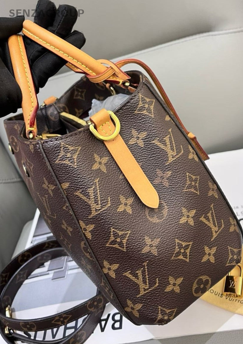 Louis Vuitton Montaigne BB Monogram Top Handle Shoulder Crossbody Bag Brown
