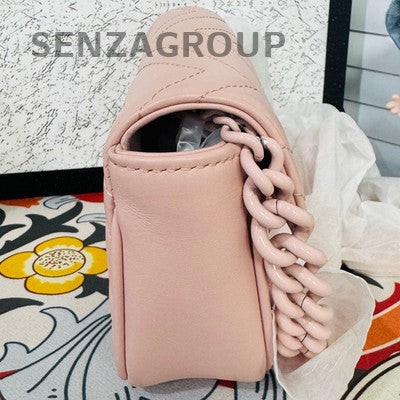 Gucci Mini Marmont Bag Pink Ceramic Button Chain Shoulder Bag Women's Fashion