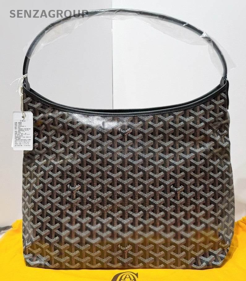 Goyard Hobo Canvas Shoulder Bag Black Used Women Classic