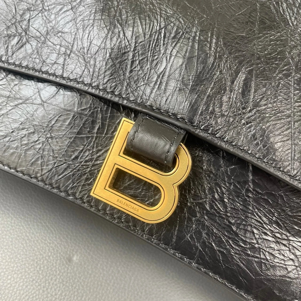 Balenciaga Crush Medium Calfskin Leather Chain Shoulder Bag For Women