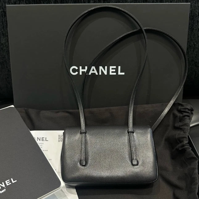 Chanel Preppy Coco Mini Shoulder Bag Black Gold Used Women Classic Fashion D