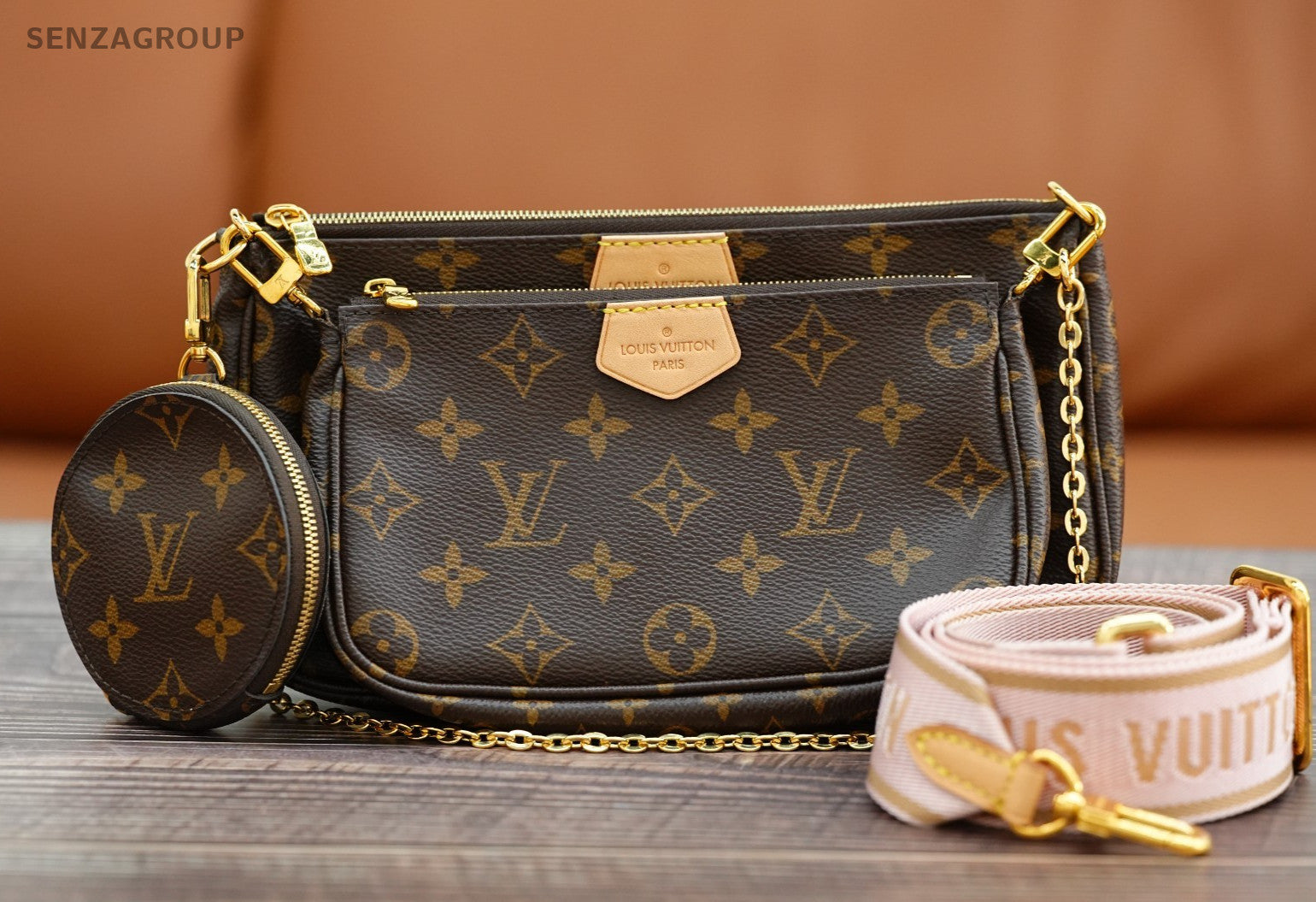 Louis Vuitton Multi Pochette Accessoires Shoulder Bag Canvas Brown Women M44813