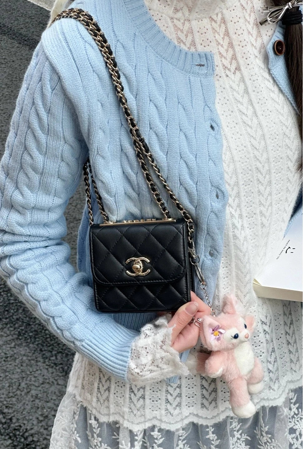 CHANEL Trendy CC WOC Mini Embossed Button Lambskin Bag For Women