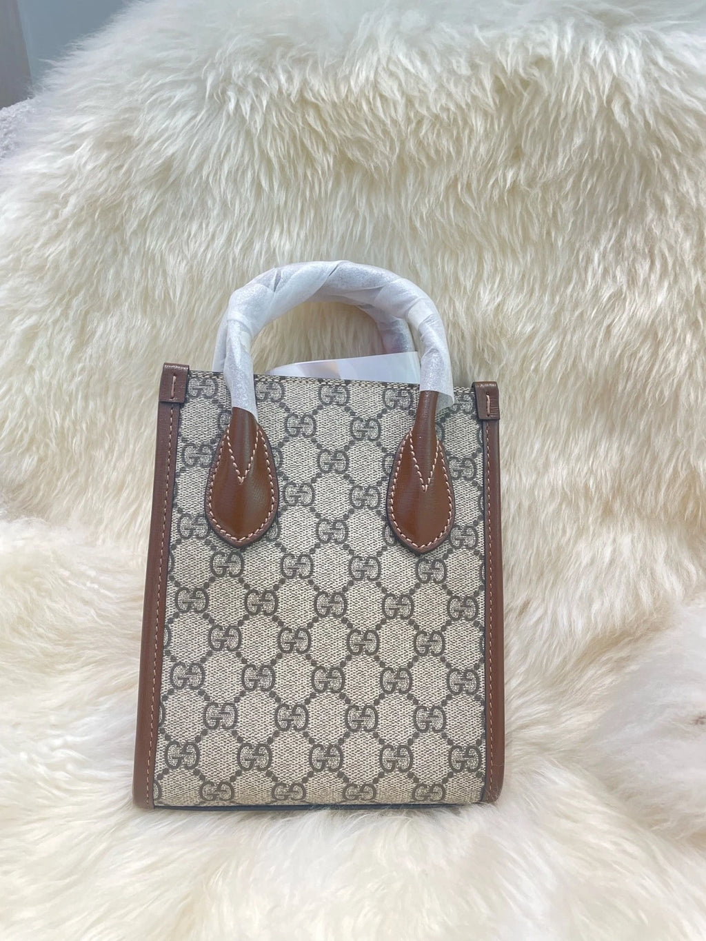 Gucci Canvas Mini Monogram Tote Bag For Women