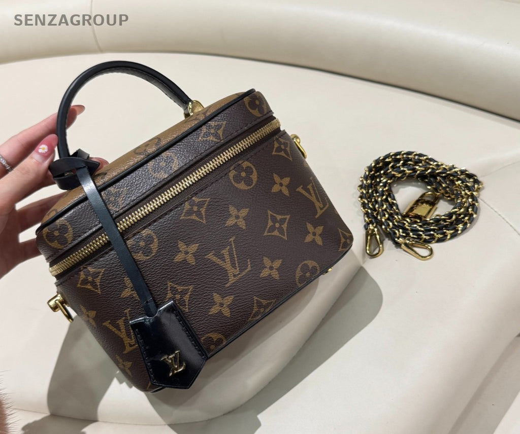 Louis Vuitton Vanity Box Monogram 2way Shoulder Handbag Brown Women Classic