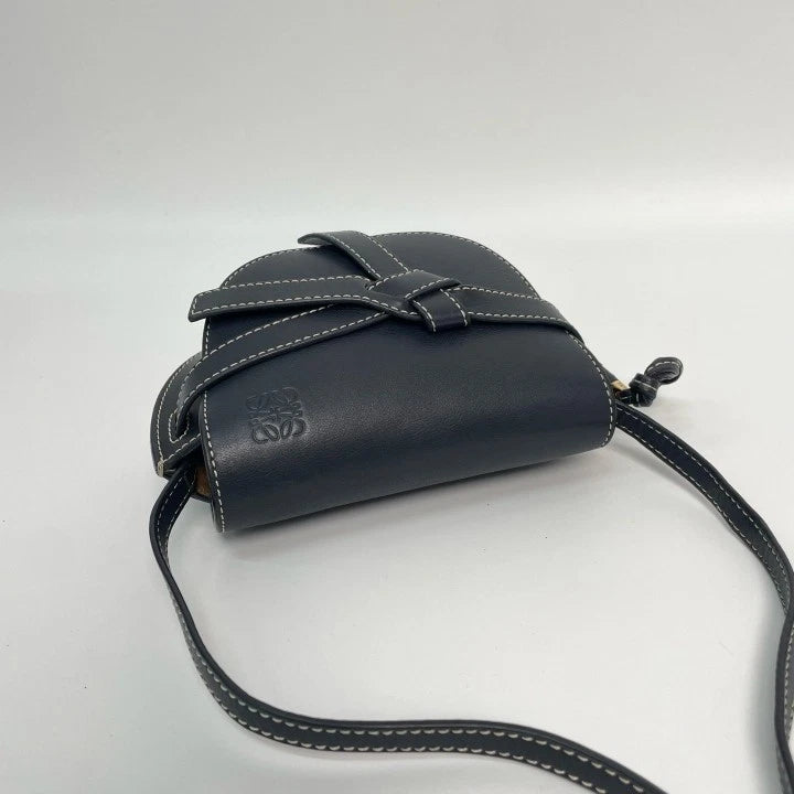 Loewe Gate Mini Calfskin Shoulder Crossbody Bag Black Women