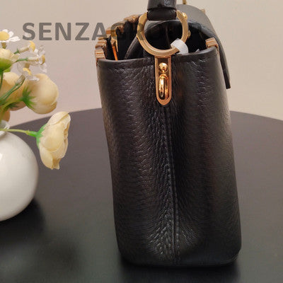 Louis Vuitton Capucines Mini Black Gold Handbag Classic Fashion Women