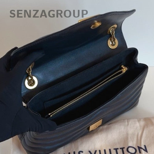 Louis Vuitton New wave Chain Black Gold Shoulder Bag Used Women Classic