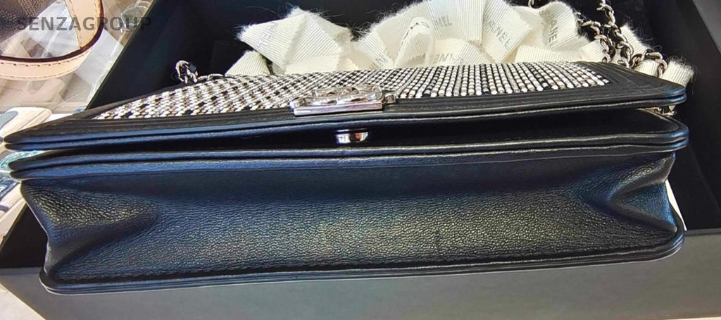 CHANEL Leboy Woc Water crystal rivets Chain Shoulder bag Black Women