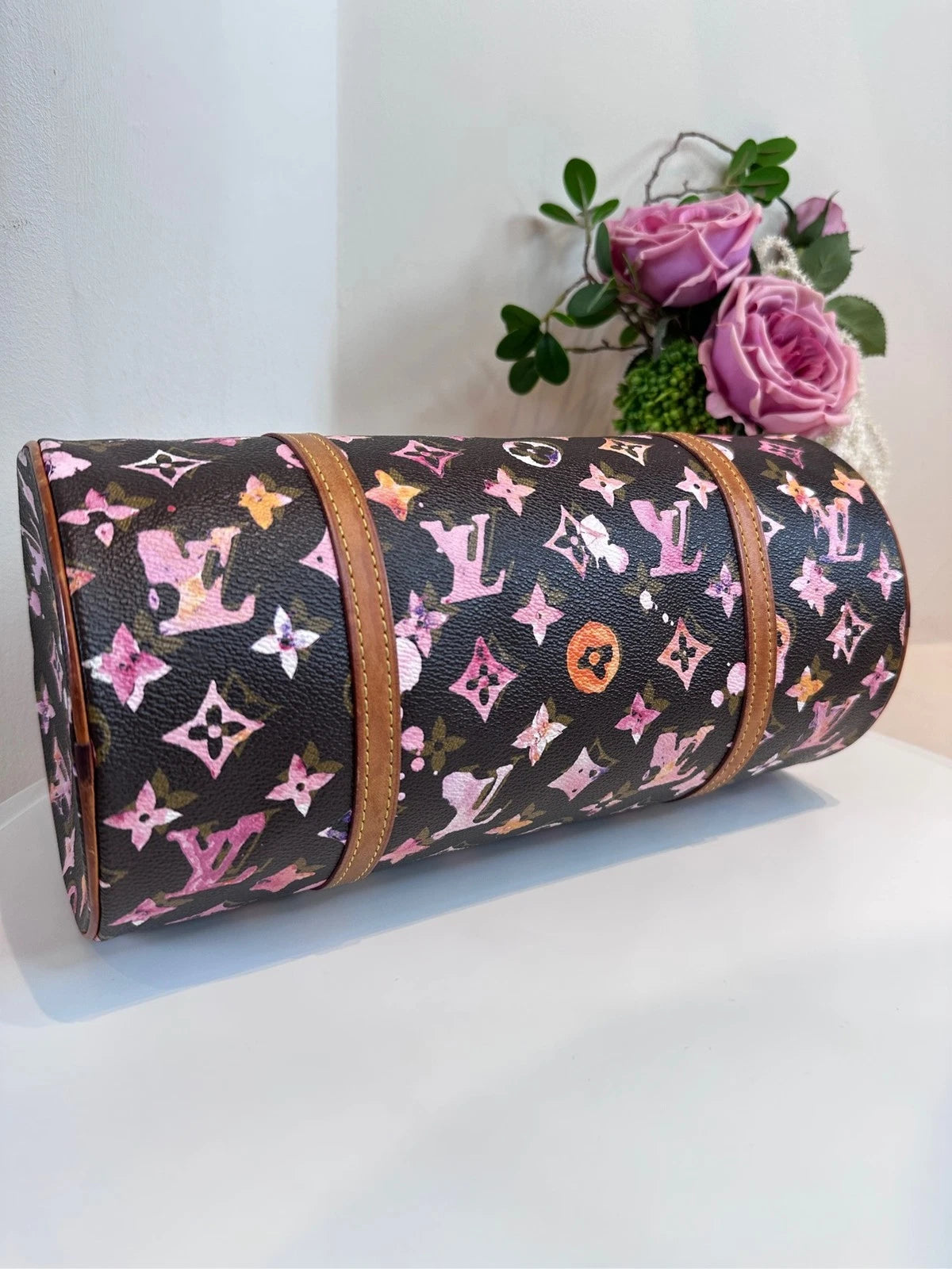 Authentic Louis Vuitton Canvas Limited Vintage Watercolor Bucket Women