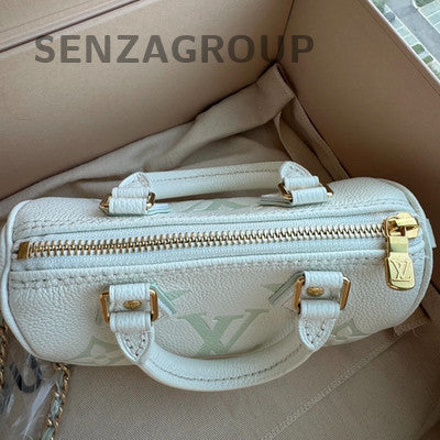 Louis Vuitton Speedy Nano White Green Crossbody Bag Women Fashion