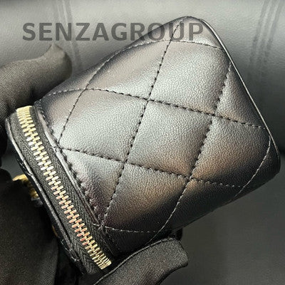 Chanel Mini Vanity with Gold Ball Chain Black Crossbody Bag for Women