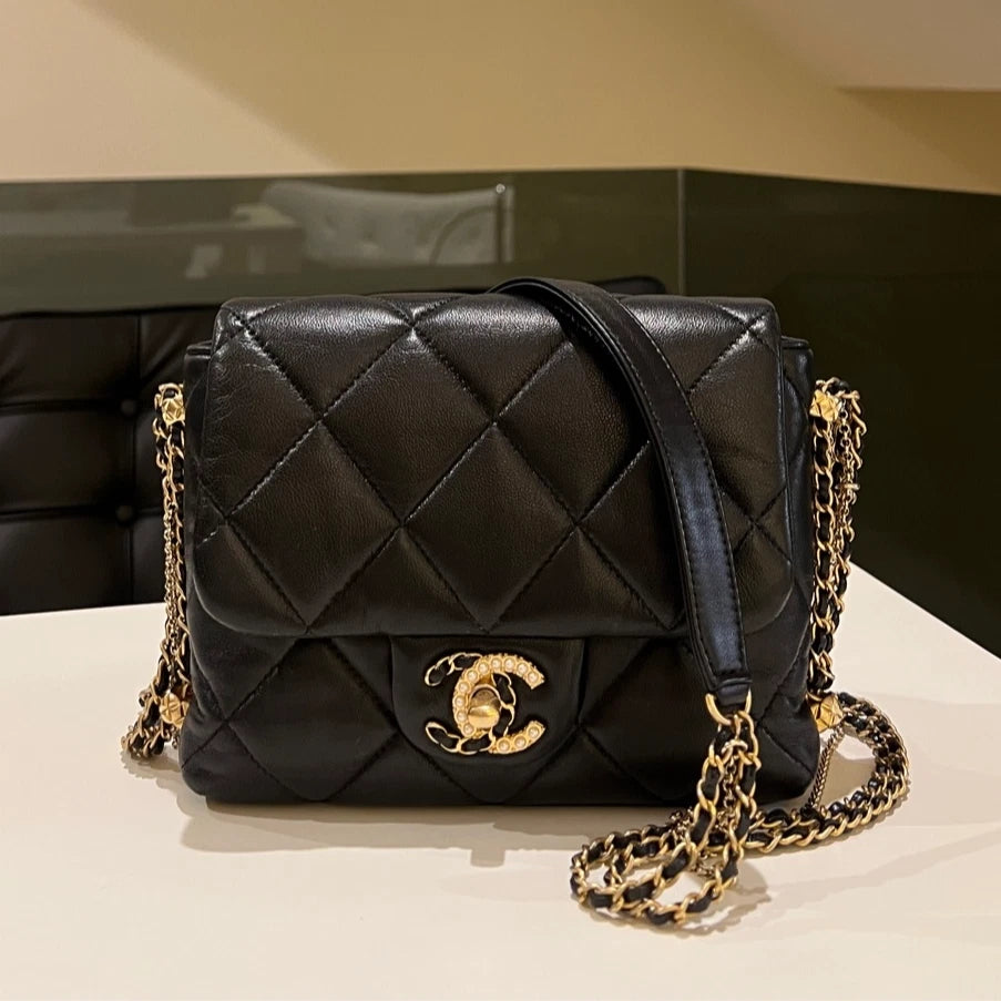 Chanel Classic Mini Square Flap Black Mixed Hardware Crossbody Bag