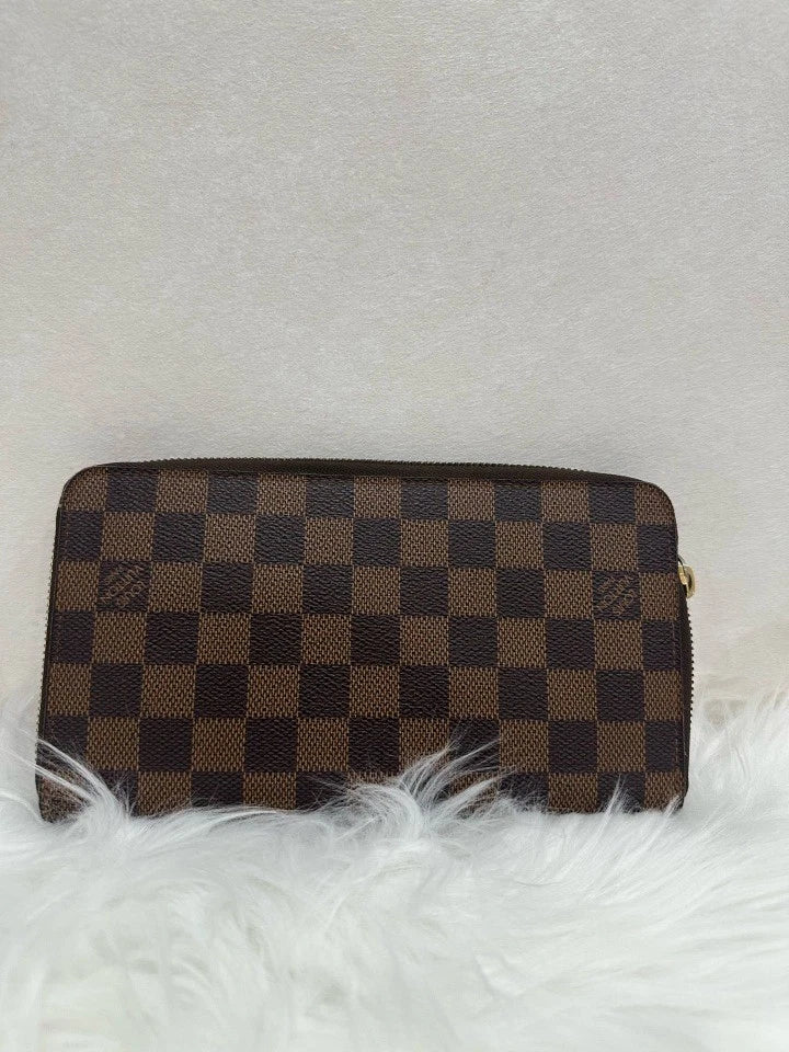Pre-owned Louis Vuitton Damier Canvas Calfskin Wallet Women